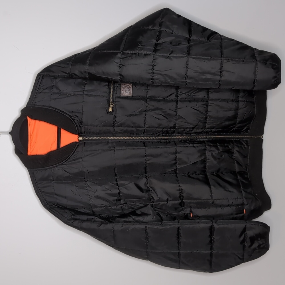 Timberland Pro Y2K Reversible Black Orange Quilted Long Sleeve Coat 2X
